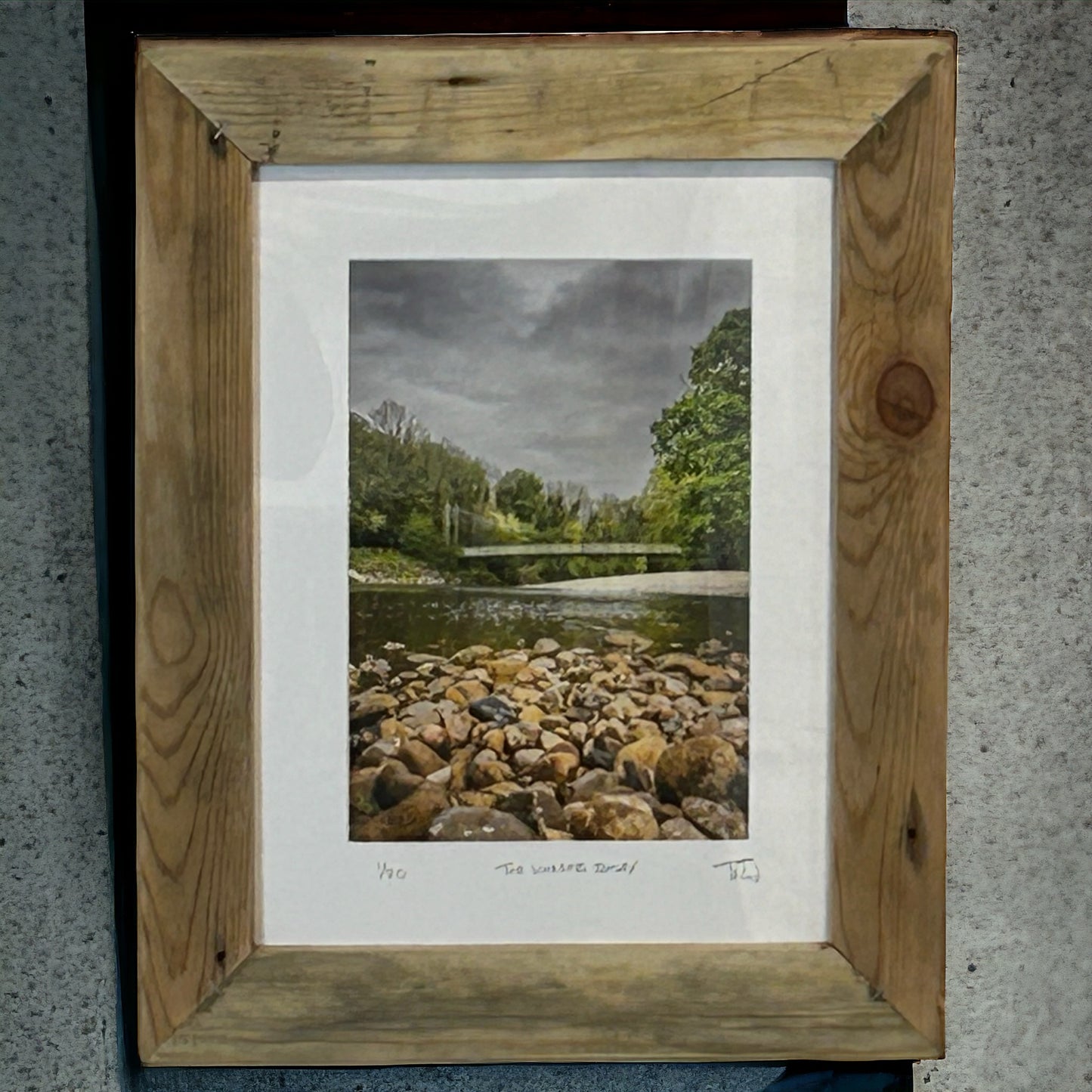 “The Wharfe, Ilkley” in a Reclaimed Wood Frame. 