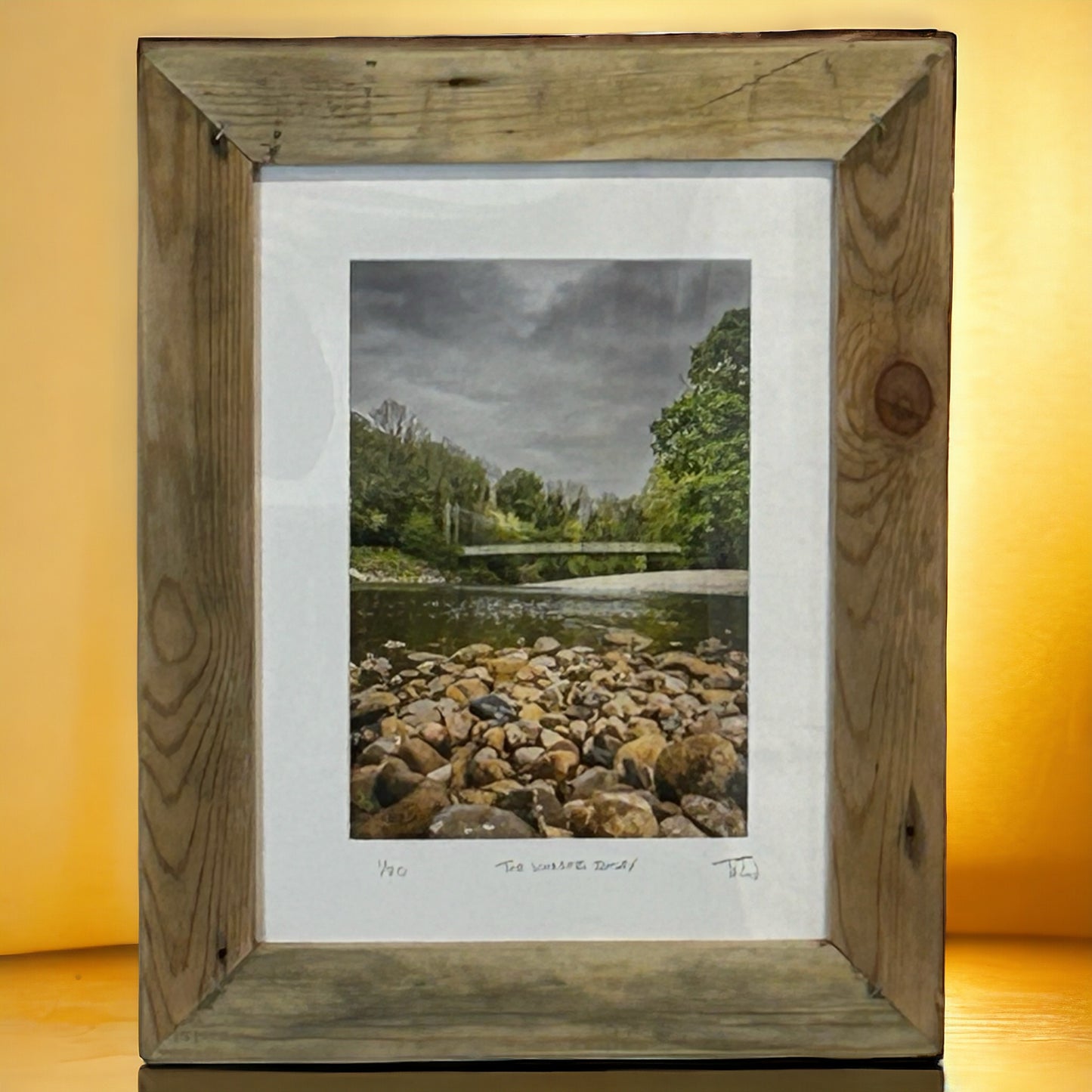 “The Wharfe, Ilkley” in a Reclaimed Wood Frame. 