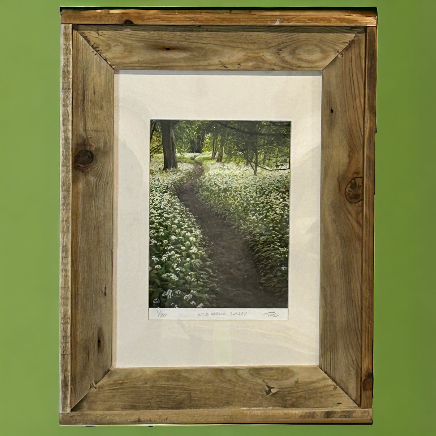 “Wild Garlic” in a Stunning Reclaimed Wood Frame. 