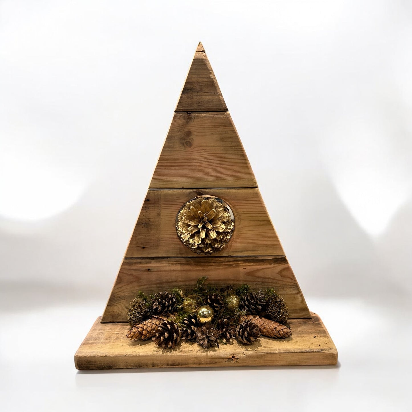 Reclaimed Wood Christmas Cone Decor