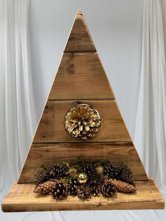 Reclaimed Wood Christmas Cone Decor